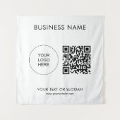 Tenture Modèle de code QR du logo de l'entreprise (Devant)