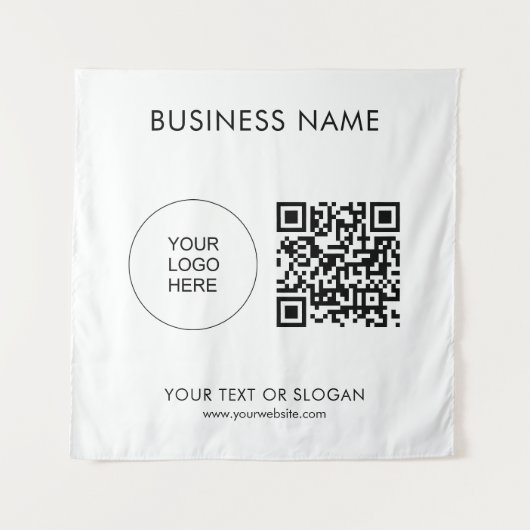 Tenture Modèle de code QR du logo de l'entreprise (Devant)