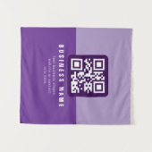 Tenture Modèle de code QR moderne éditable | Violets (Devant (Horizontal))