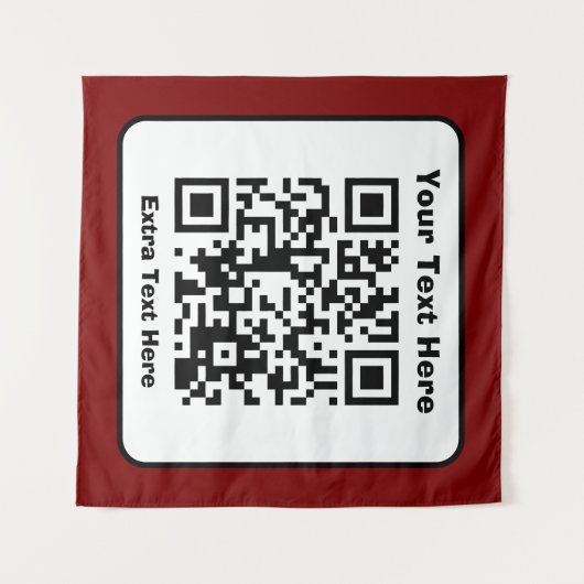 Tenture Modèle de code QR numérisable avec texte modifiabl (Devant (Horizontal))