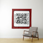 Tenture Modèle de code QR numérisable avec texte modifiabl (En situation (horizontale))