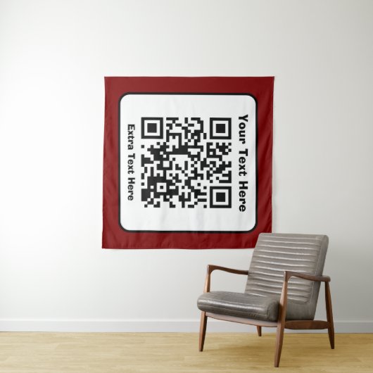 Tenture Modèle de code QR numérisable avec texte modifiabl (En situation (horizontale))