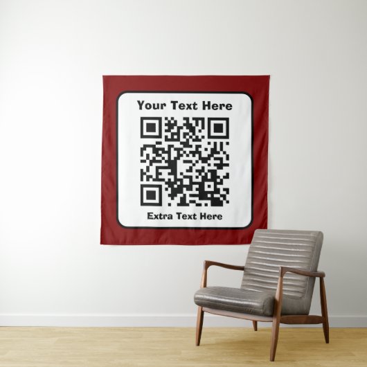 Tenture Modèle de code QR numérisable avec texte modifiabl (En situation)