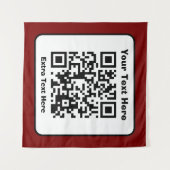 Tenture Modèle de code QR scannable avec texte modifiable (Devant (Horizontal))