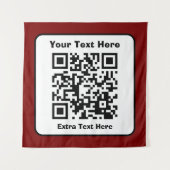 Tenture Modèle de code QR scannable avec texte modifiable (Devant)