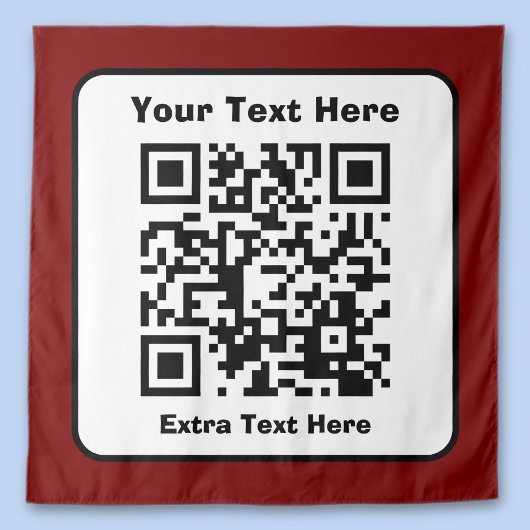 Tenture Modèle de code QR scannable avec texte modifiable