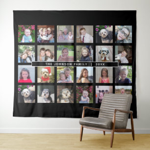 Tenture Modèle de collage de 24 photos avec texte personna