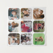 Tenture Modèle de collage photo souvenir carré aux bords a (Devant (Horizontal))