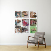 Tenture Modèle de collage photo souvenir carré aux bords a (En situation (horizontale))