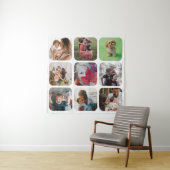 Tenture Modèle de collage photo souvenir carré aux bords a (En situation)