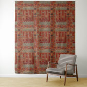 Tenture Modèle de tapis oriental en oranges (En situation)