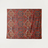 Tenture Modèle de tapis Oriental en rouge et bleu (Devant (Horizontal))
