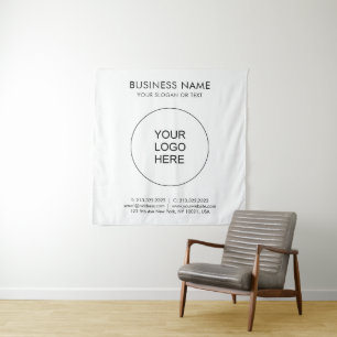 Tenture Modèle de texte de logo d'entreprise personnalisé