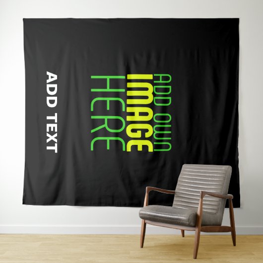 TENTURE MODÈLE DE TEXTE D'IMAGE NOIRE SIMPLE ET MODERNE (En situation (horizontale))