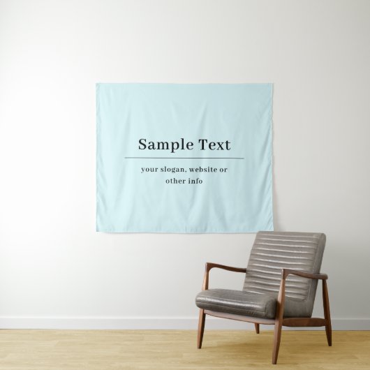 Tenture Modèle de texte simple et élégant | Bleu Clair (En situation (horizontale))
