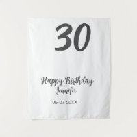 modèle noir 30e anniversaire ajouter nom date anné