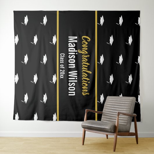 Tenture Modèle noir et blanc (En situation (horizontale))