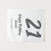 Tenture modèle noir pour 21e anniversaire ajouter nom date (Devant (Horizontal))