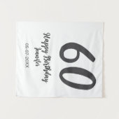 Tenture modèle noir pour 60e anniversaire ajouter nom date (Devant (Horizontal))