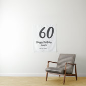 Tenture modèle noir pour 60e anniversaire ajouter nom date (En situation)
