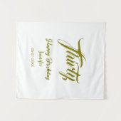 Tenture modèle or 30e anniversaire ajouter nom date année  (Devant (Horizontal))