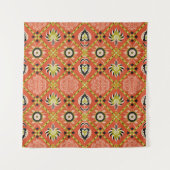 Tenture Modèle oriental damassé. La poterie Talavera. Azul (Devant (Horizontal))