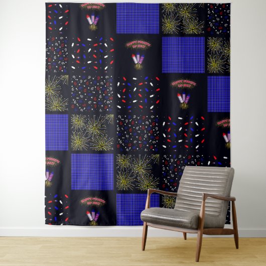 Tenture Modèle patchwork du 4 juillet - 4 juillet (En situation)