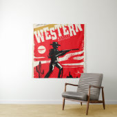 Tenture Modèle rétro du marathon des films occidentaux (En situation)