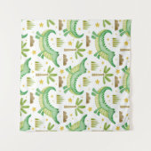 Tenture Modèle sans couture d'aquarelle de palmier crocodi (Devant (Horizontal))