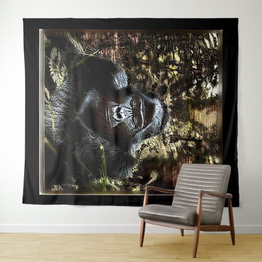 Tenture Modèles primates : Gorilla exceptionnelle 02 (En situation (horizontale))
