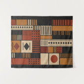 Tenture Modern Afrocentric Silhouette Terracotta Boho  (Devant (Horizontal))