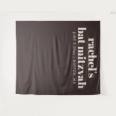 Tenture Modern Bat Mitzvah Brown Custom Photo Backdrop (Devant (Horizontal))