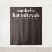 Tenture Modern Bat Mitzvah Brown Custom Photo Backdrop (Devant)