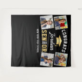 Tenture Modern Black Graduation 4 Photo Booth Backdrop (Devant (Horizontal))