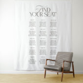 Tenture Modern Black White Wedding Seating Chart Backdrop (En situation)