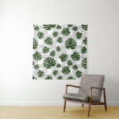 Tenture Modern Boho Botanical Leaves Pattern (En situation)