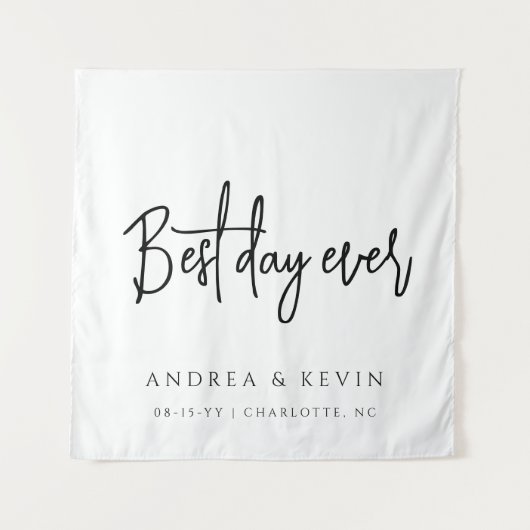 Tenture Modern Classy Wedding Best Day Ever Welcome Sign (Devant)