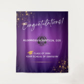 Tenture Modern Congratulations Dentist Graduation Purple (Devant)