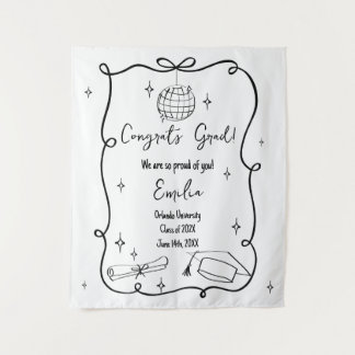 Tenture Modern doodle Graduation Welcome Sign