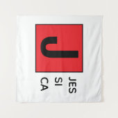 Tenture Modern Elegant Plain Professional Name Monogram (Devant (Horizontal))