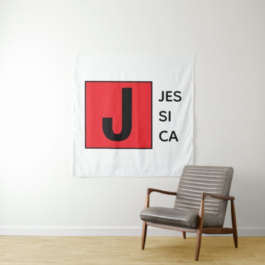 Tenture Modern Elegant Plain Professional Name Monogram (En situation)