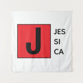 Tenture Modern Elegant Plain Professional Name Monogram (Devant)