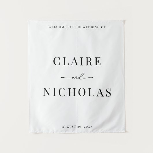 Tenture Modern Elegant Wedding Welcome Sign (Devant)