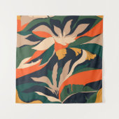 Tenture Modern exotic jungle plants illustration pattern. (Devant (Horizontal))