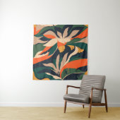 Tenture Modern exotic jungle plants illustration pattern. (En situation (horizontale))