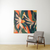 Tenture Modern exotic jungle plants illustration pattern. (En situation)