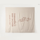 Tenture Modern Hand Letter Baby Shower Botanical Backdrop (Devant (Horizontal))