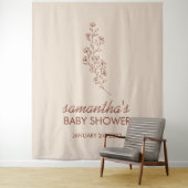 Tenture Modern Hand Letter Baby Shower Botanical Backdrop (En situation)