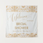 Tenture Modern Luxe Or Abstrait Mariage Bienvenue (Devant)