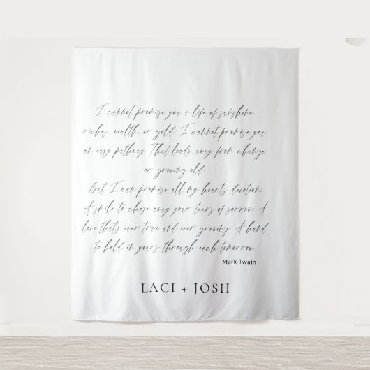 Tenture Modern Minimalist Script Wedding Ceremony Backdrop (Devant)